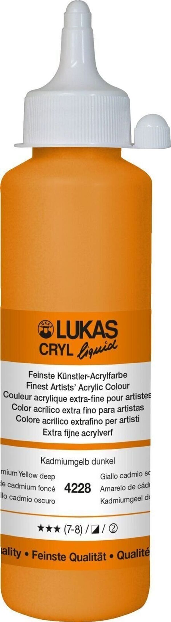 Lukas Lukas Cryl Liquid Akrilna barva Cadmium Yellow Deep 250 ml 1 kos