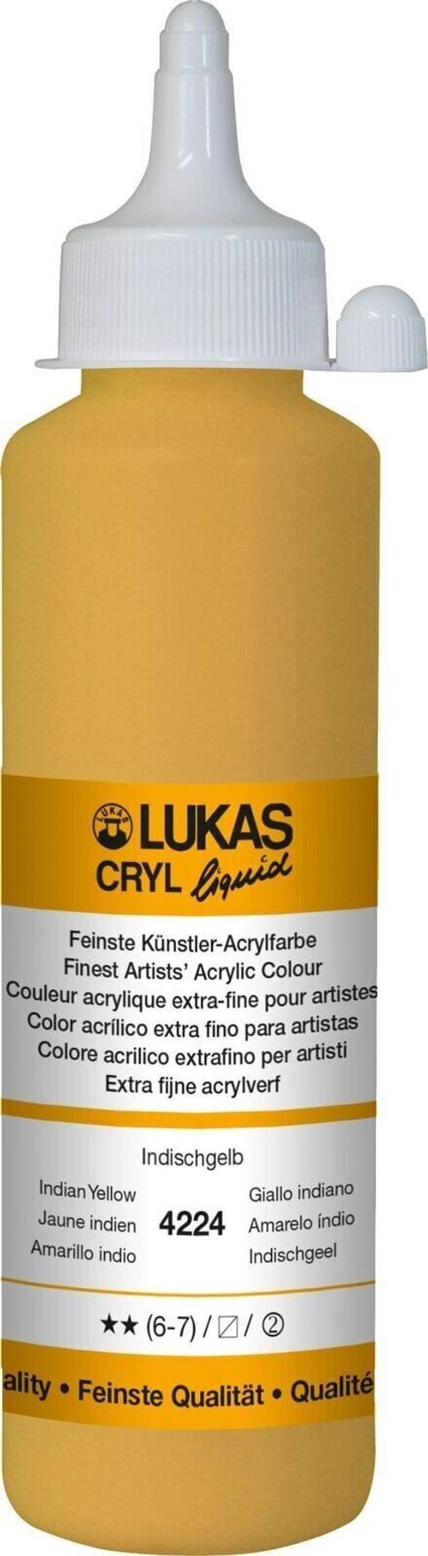 Lukas Lukas Cryl Liquid Akrilna barva Indian Yellow 250 ml 1 kos