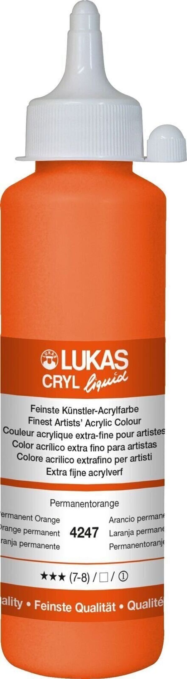 Lukas Lukas Cryl Liquid Akrilna barva Permanent Orange 250 ml 1 kos