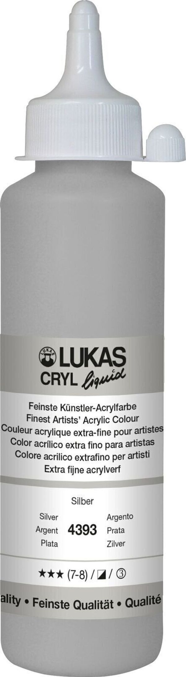 Lukas Lukas Cryl Liquid Akrilna barva Silver 250 ml 1 kos