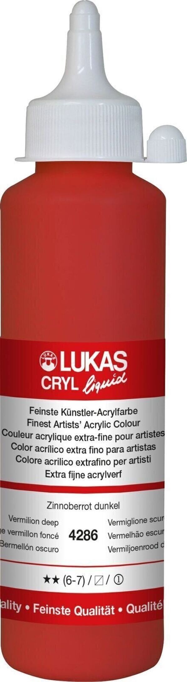 Lukas Lukas Cryl Liquid Akrilna barva Vermilion Deep 250 ml 1 kos
