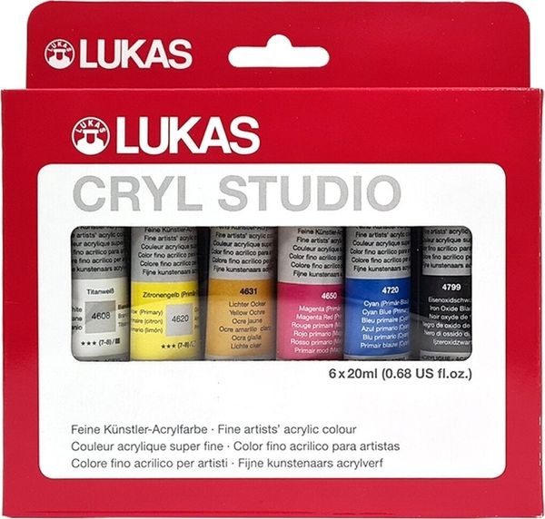 Lukas Lukas Cryl Studio Cardboard Box Set akrilnih barv 6 x 20 ml