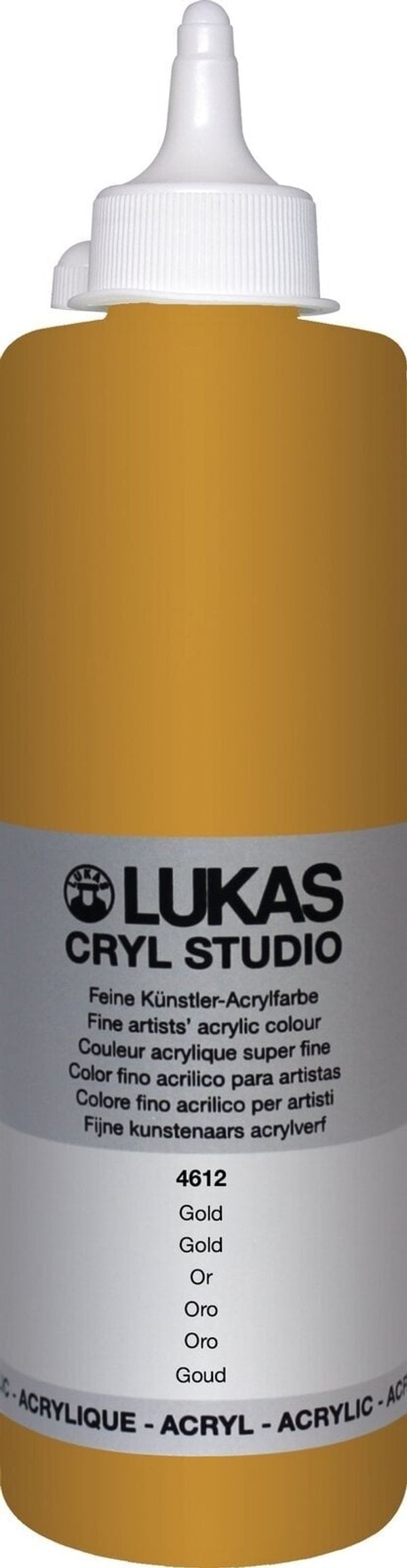 Lukas Lukas Cryl Studio Plastic Bottle Akrilna barva Gold 500 ml 1 kos