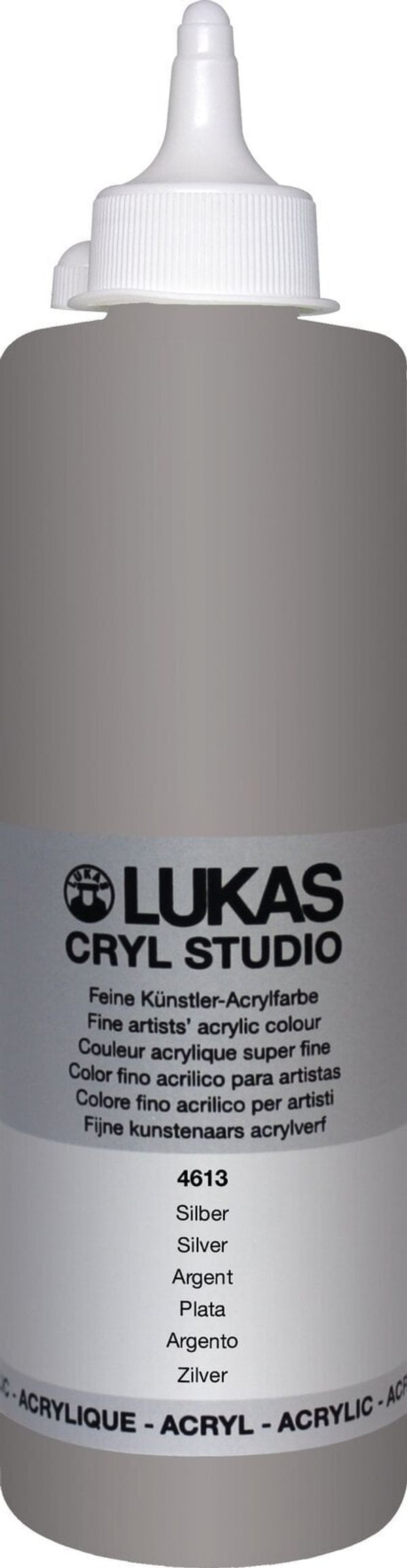 Lukas Lukas Cryl Studio Plastic Bottle Akrilna barva Silver 500 ml 1 kos