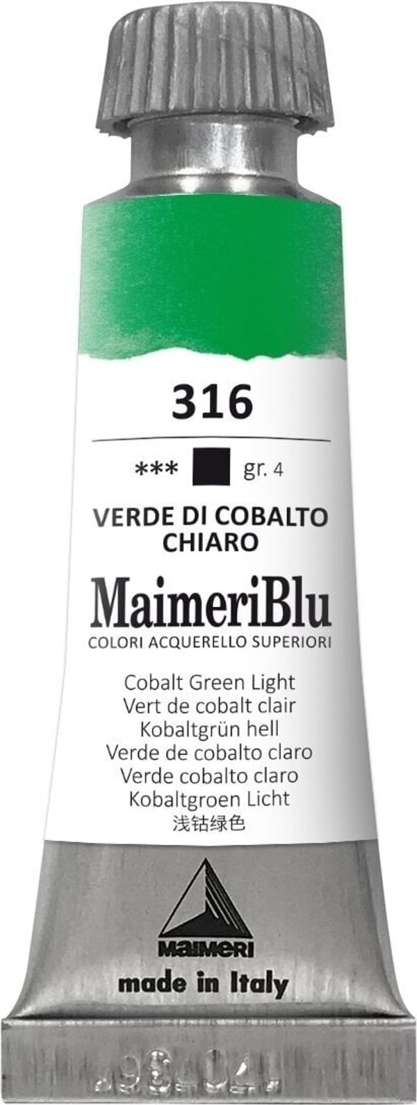 Maimeri Maimeri Blu Akvarelne barve Cobalt Green Light 316 12 ml 1 kos