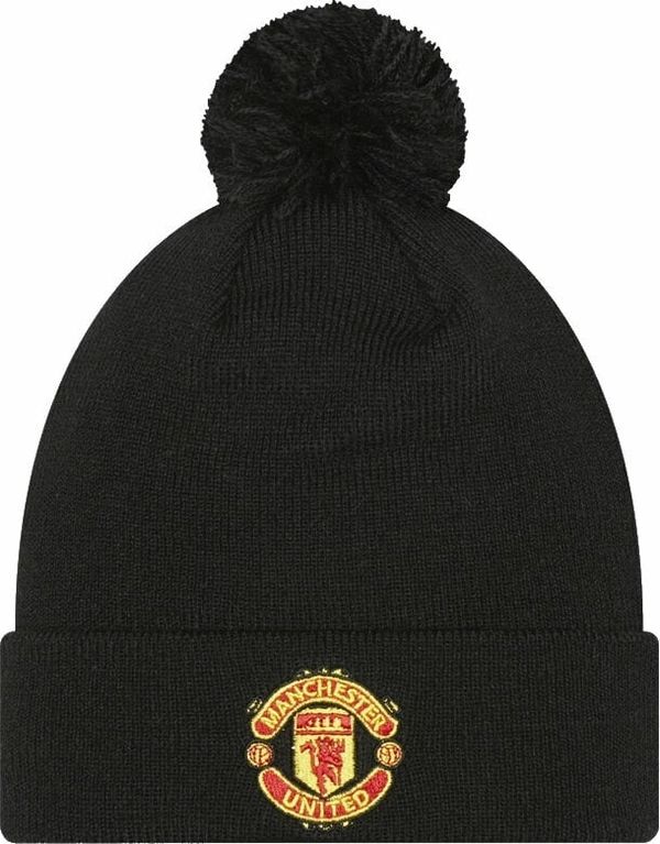 Manchester United FC Manchester United FC Kids Wordmark Bobble Beanie Black Child Zimska kapa