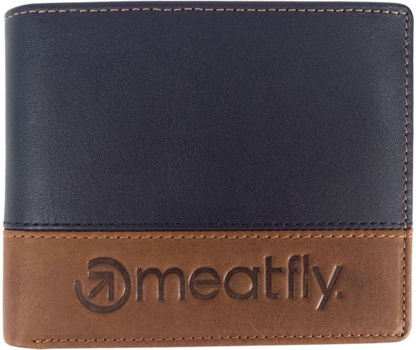Meatfly Meatfly Eddie Premium Leather Wallet Navy/Brown Denarnica