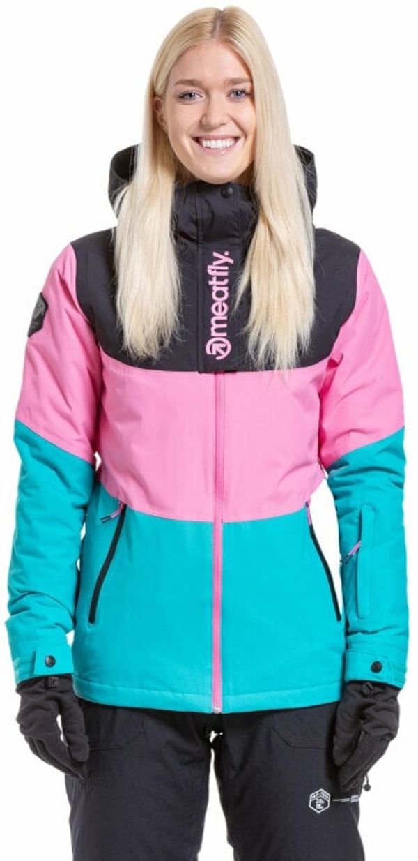 Meatfly Meatfly Kirsten Womens SNB and Ski Jacket Hot Pink/Turquoise L Smučarska bunda