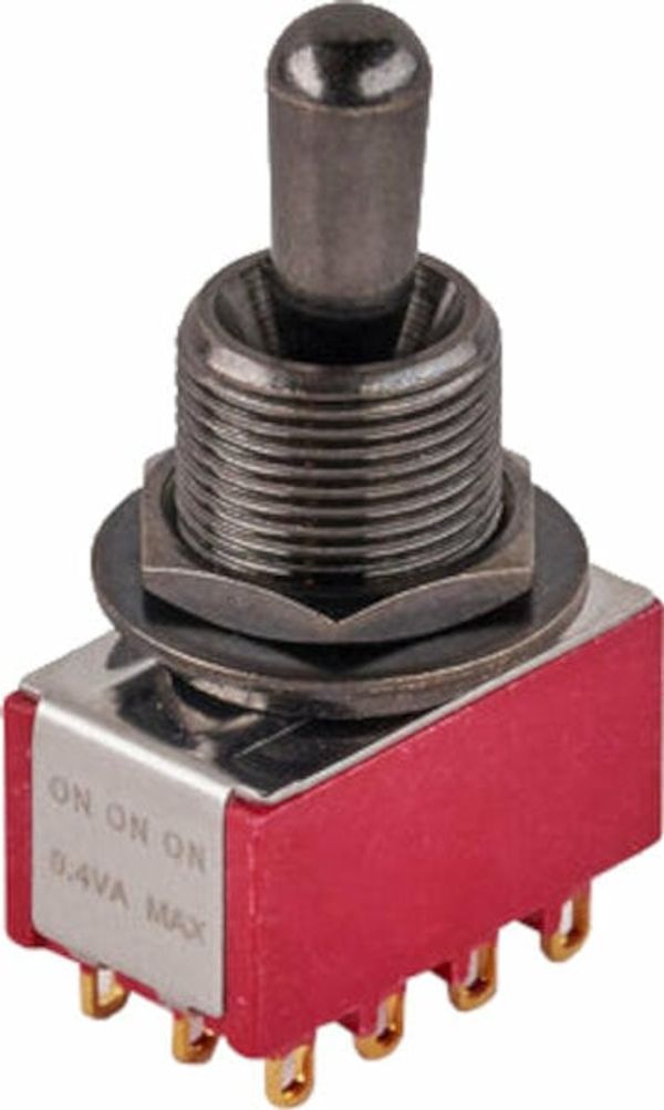 MEC MEC Maxi Toggle Switch M 80019 / B ON/ON/ON 4PDT Črna