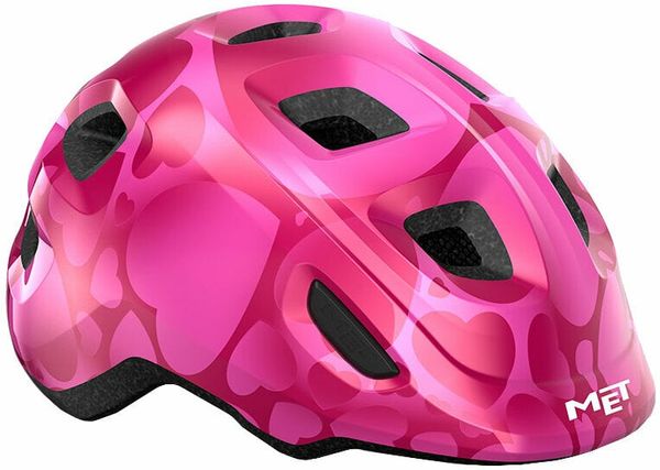 MET MET Hooray Pink Hearts/Glossy S (52-55 cm) Otroška kolesarska čelada