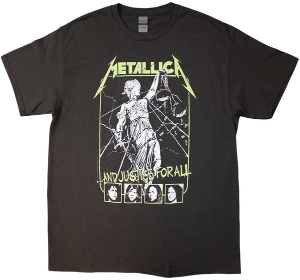 Metallica Metallica Majica Justice Faces Unisex Charcoal Grey 2XL