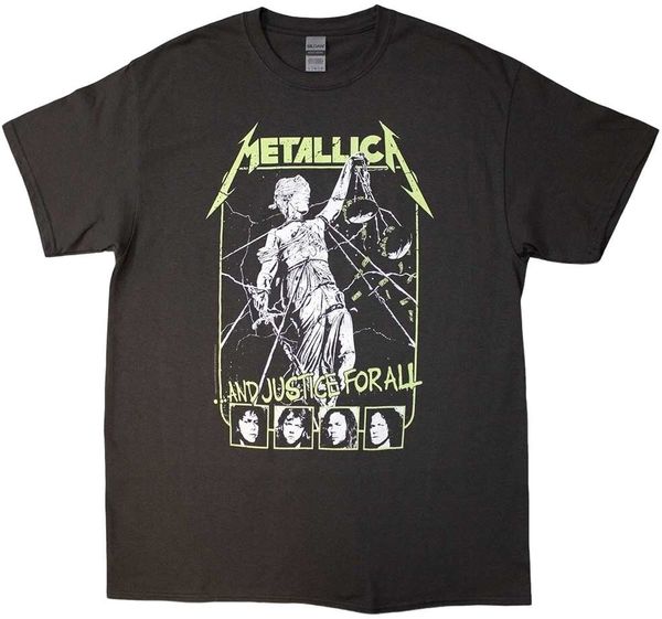 Metallica Metallica Majica Justice Faces Unisex Charcoal Grey L