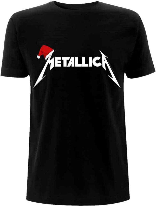 Metallica Metallica Majica Santa Hat Logo Unisex Black 2XL