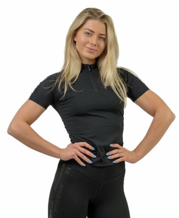 Nebbia Nebbia Compression Zipper Shirt INTENSE Ultimate Black XS Fitnes majica