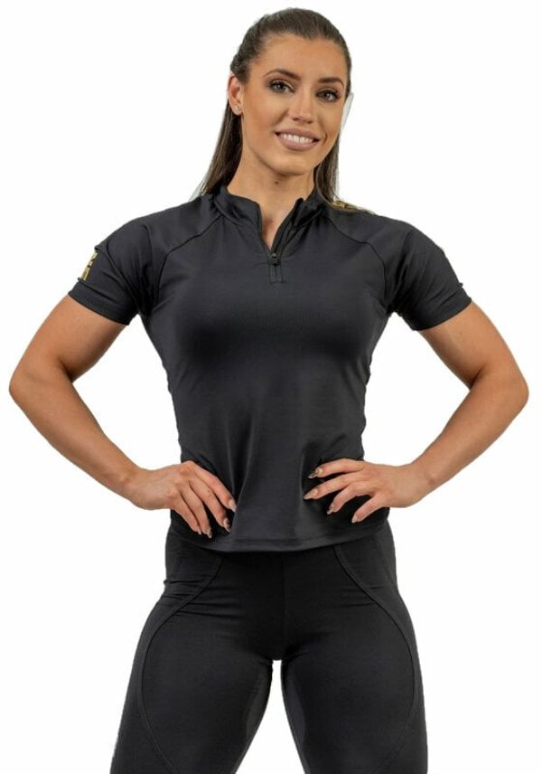 Nebbia Nebbia Compression Zipper Shirt INTENSE Ultimate Black/Gold S Fitnes majica