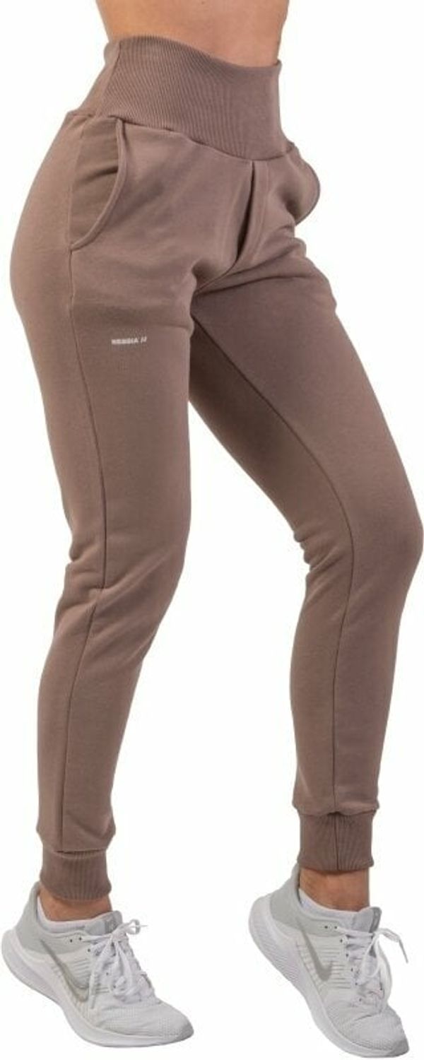 Nebbia Nebbia High-Waist Loose Fit Sweatpants "Feeling Good" Brown L Fitnes hlače