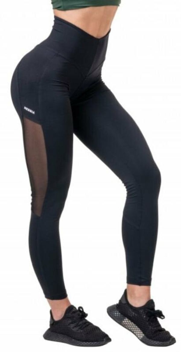 Nebbia Nebbia High-Waist Mesh Black XS Fitnes hlače