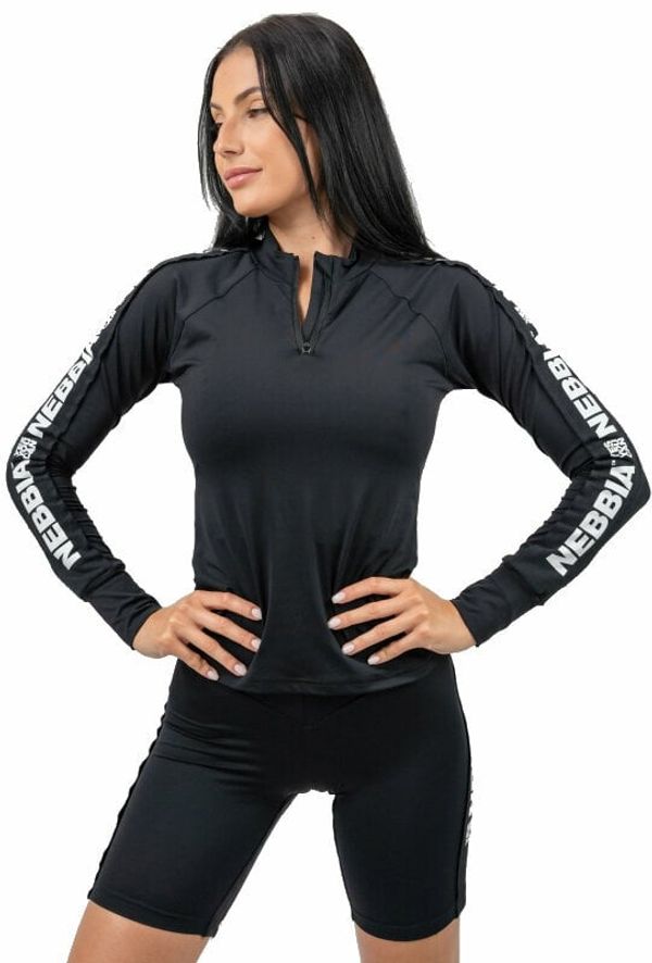 Nebbia Nebbia Long Sleeve Zipper Top Winner Black M Fitnes majica