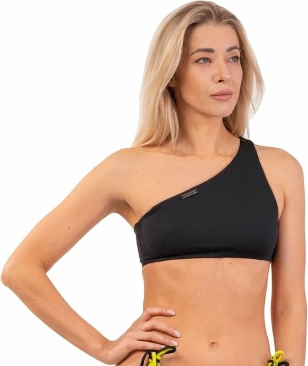 Nebbia Nebbia One Shoulder Bandeau Bikini Top Black S Ženske kopalke