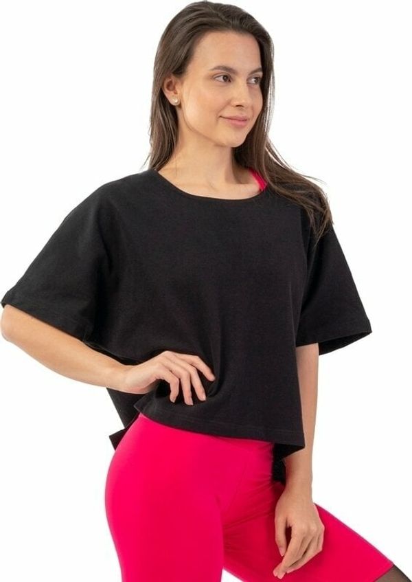 Nebbia Nebbia Organic Cotton Loose Fit "The Minimalist" Crop Top Black XS-S Fitnes majica
