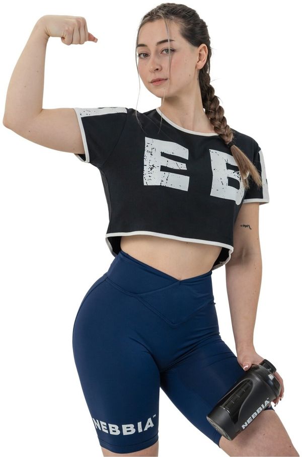 Nebbia Nebbia Oversized Crop Top Game On Black S Fitnes majica