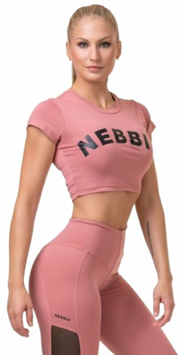 Nebbia Nebbia Short Sleeve Sporty Crop Top Old Rose M Fitnes majica