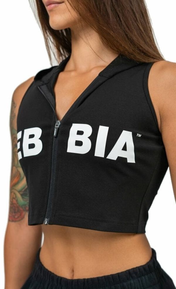 Nebbia Nebbia Sleeveless Zip-Up Hoodie Muscle Mommy Black L Trenirka za fitnes