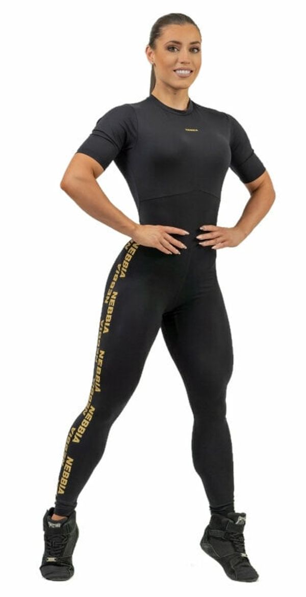 Nebbia Nebbia Workout Jumpsuit INTENSE Focus Black/Gold L Fitnes hlače