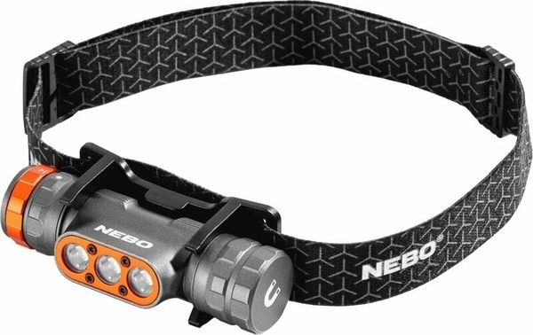 Nebo Nebo Transcend Rechargeable Black/Grey/Orange 1500 lm Naglavna svetilka