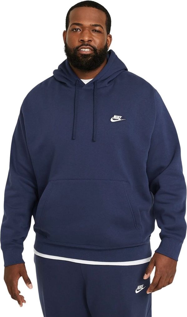 Nike Nike Club Mens Hoodie Midnight Navy/Midnight Navy/White M Trenirka za fitnes