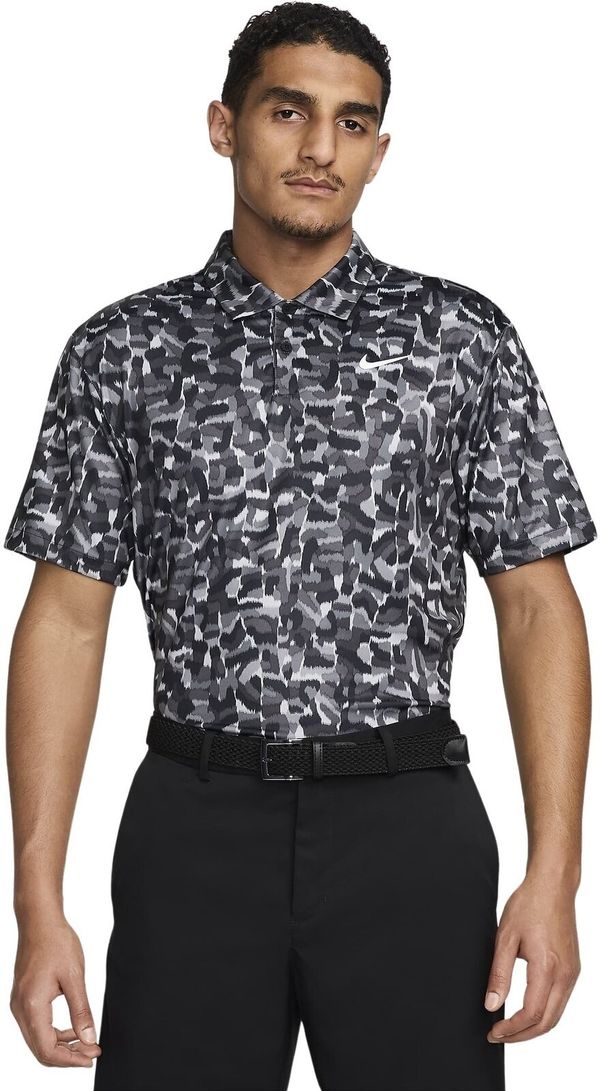 Nike Nike Dri-Fit Tour Confetti Print Mens Polo Light Smoke Grey/White L