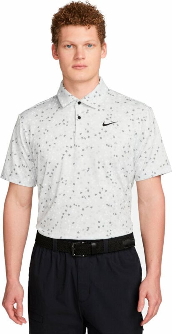 Nike Nike Dri-Fit Tour Mens Floral Golf Polo Photon Dust/Black S