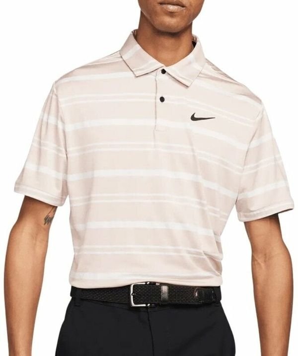 Nike Nike Dri-Fit Tour Mens Polo Shirt Stripe Pink Oxford/Barely Rose/Black XL