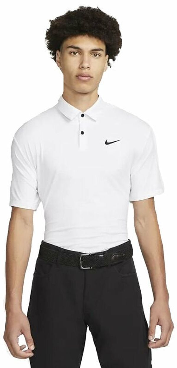 Nike Nike Dri-Fit Tour Mens Solid Golf Polo White/Black L