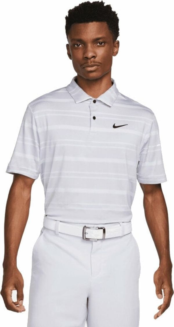 Nike Nike Dri-Fit Tour Mens Striped Golf Polo Oxygen Purple/Football Grey/Black S