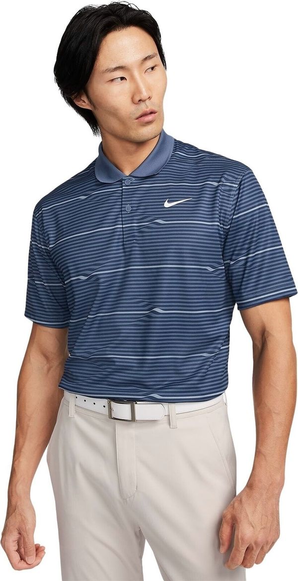 Nike Nike Dri-Fit Victory Ripple Mens Polo Midnight Navy/Diffused Blue/White S