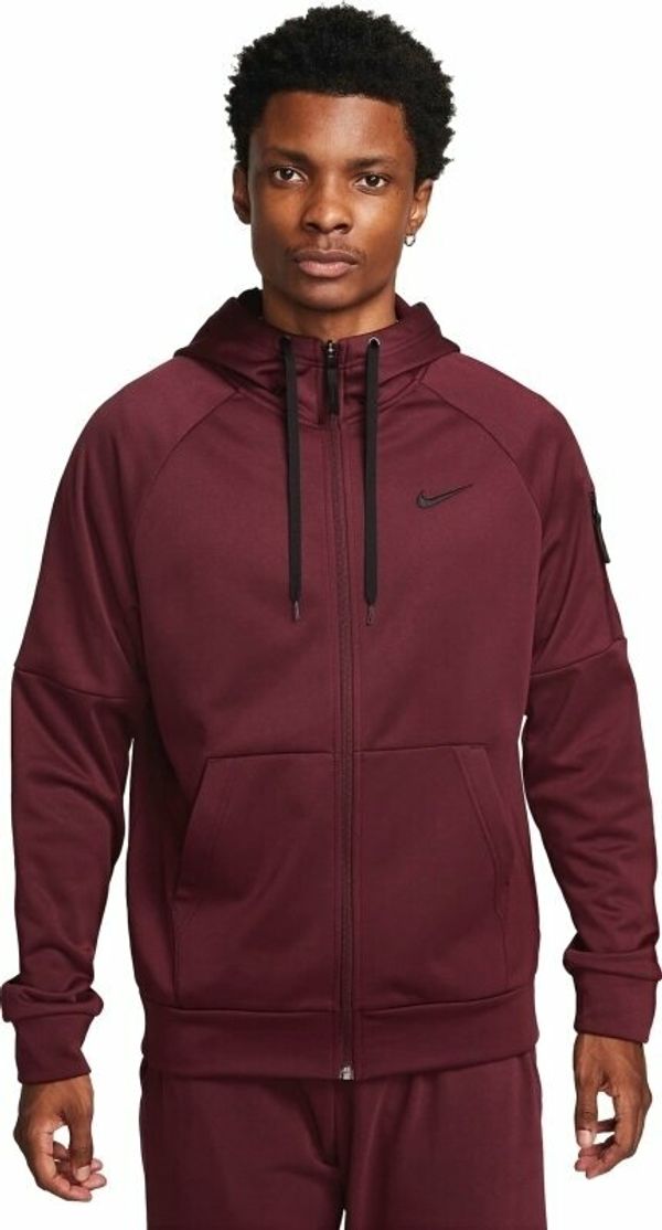 Nike Nike Therma-FIT Full-Zip Mens Top Night Maroon/Black S Trenirka za fitnes