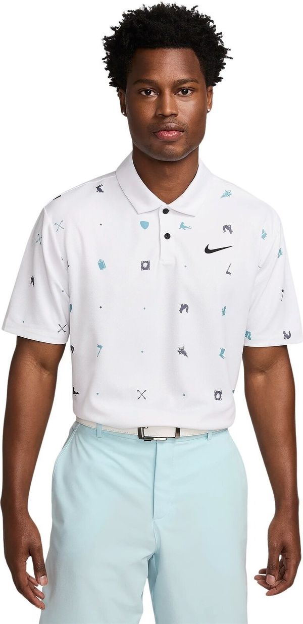 Nike Nike Tour Icon Print White/Black L Polo majice