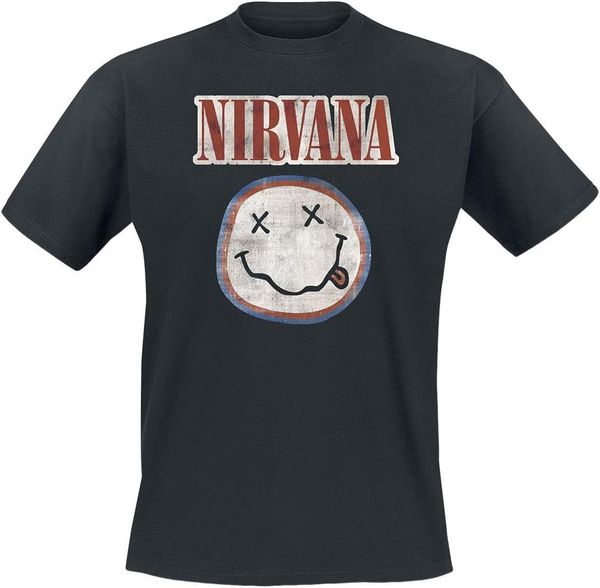 Nirvana Nirvana Majica Distressed Logo Unisex Black L