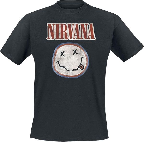 Nirvana Nirvana Majica Distressed Logo Unisex Black XL