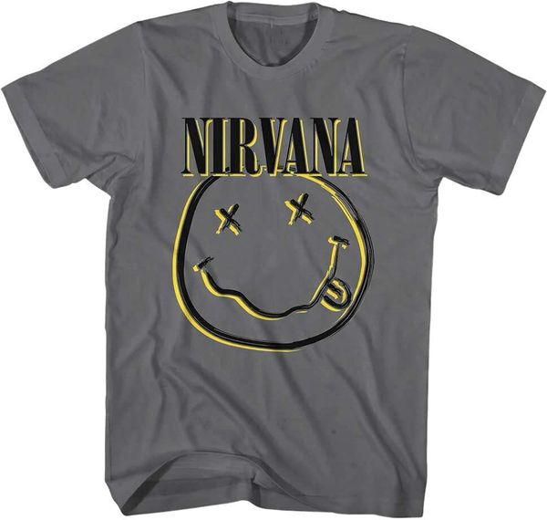 Nirvana Nirvana Majica Inverse Happy Face Unisex Charcoal Grey M