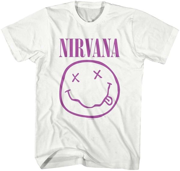 Nirvana Nirvana Majica Purple Happy Face Unisex White 2XL