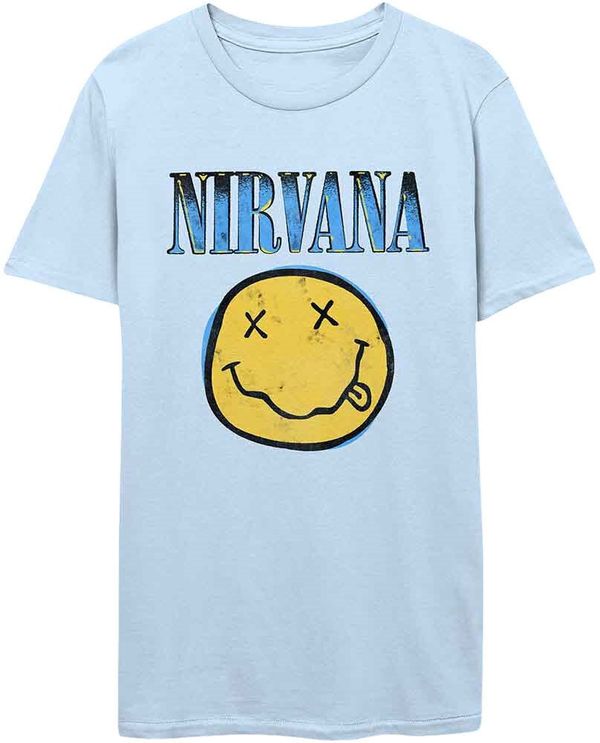 Nirvana Nirvana Majica Xerox Happy Face Blue Unisex Light Blue L