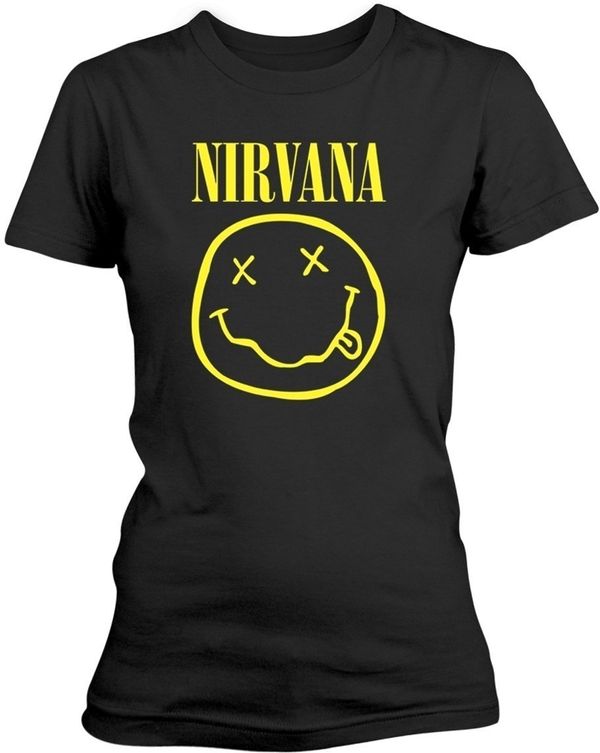 Nirvana Nirvana Majica Yellow Happy Face Womens Black L