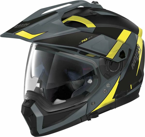 Nolan Nolan N70-2 X Skyfall N-Com Slate Grey Yellow/Black M Čelada