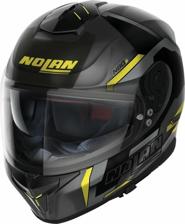 Nolan Nolan N80-8 Wanted N-Com Flat Lava Grey Black/Yellow S Čelada