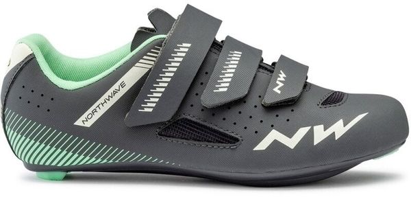 Northwave Northwave Womens Core Shoes Anthracite/Light Green Ženski kolesarski čevlji