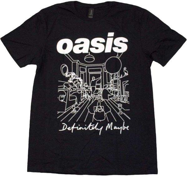 Oasis Oasis Majica Definitely Maybe Line Drawing Unisex Black 2XL