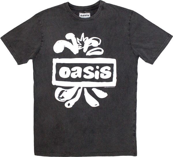 Oasis Oasis Majica Logo Splat Stone Wash Unisex Charcoal Grey 2XL