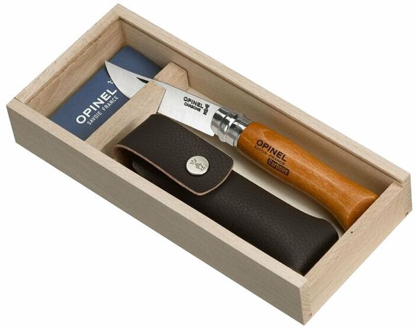 Opinel Opinel Wooden Gift Box N°08 Carbon + Sheath Turistični nož